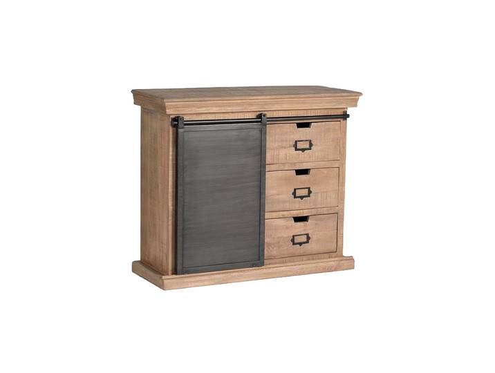 Kommode „Tyson“ im Industial Design Mangoholz Natural, Schwarz Giner & Colomer