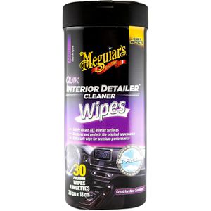 Meguiars Reinigungstücher G13600EU QuikInteriorDetailer feucht, für Fahrzeuginnenraum, in der Dose, 30 Tücher