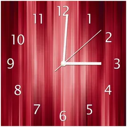 Wallario Uhr 30 x 30 cm, schwarze Zeiger Rot und schwarz gestreift - Abstraktes Streifenmuster