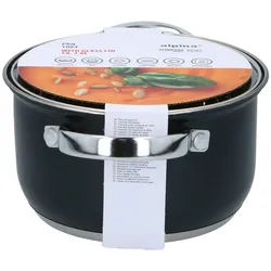 alpina Kochtopf mit Deckel 1,9L Ø16cm, Pfanne + Kochtopf, Schwarz