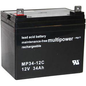 Multipower AGM-Batterie MPC34-12, 12 V, 34 Ah, M6 Anschluss