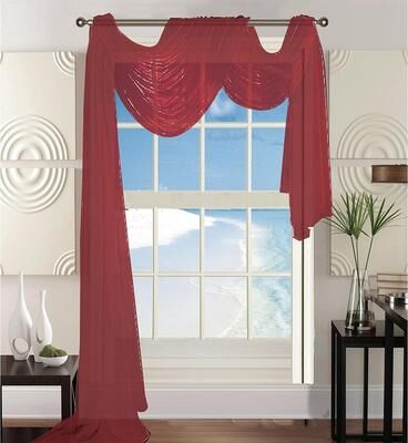 "Elegant Comfort Beautiful Window Panel Curtain Sheer Voile Scarf 55"" X 216"" - 55"" x 216"" - 55"" x 216"""