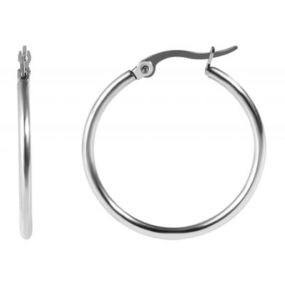 Paar Creolen ADELIA´S "Damen Creolen aus poliertem Edelstahl", silber, Ohrringe, Damen, Damen, Edelstahl