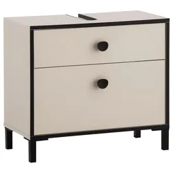Waschbeckenunterschrank Edda Creme/Beige/Schwarz