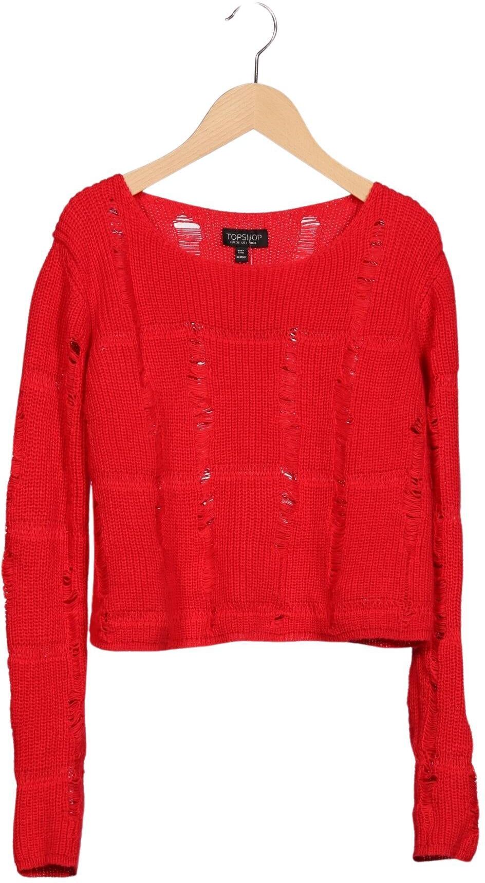 Topshop Damen Pullover, Rot, Gr. EU 36, Synthetik - Second Hand