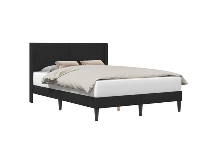 PUGYNBK Bettgestell aus schwarzem Samt, 160 x 200 cm Fester Lattenrost, gedrehte Füße, robustes Sperrholz, einfache Reinigung