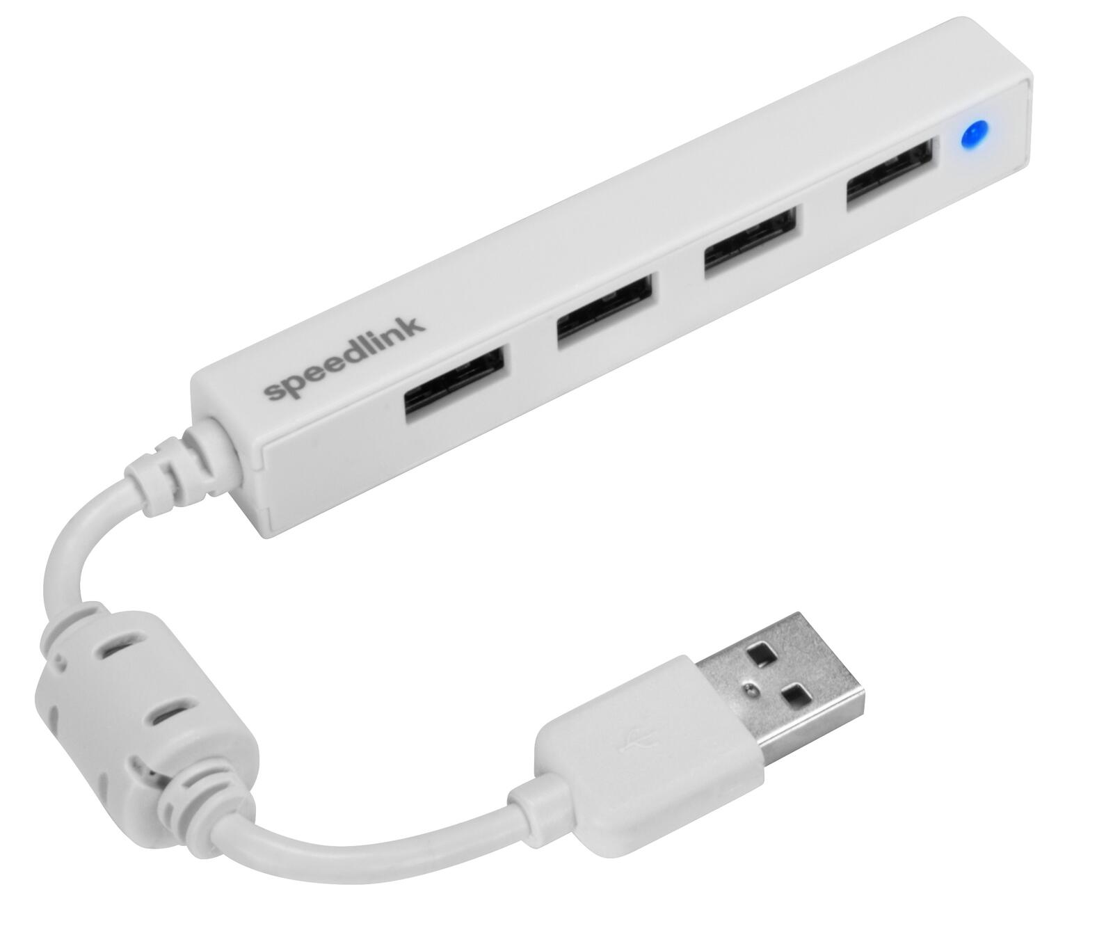 Speedlink SNAPPY SLIM USB Hub 4-Port, weiß SL-140000-WE