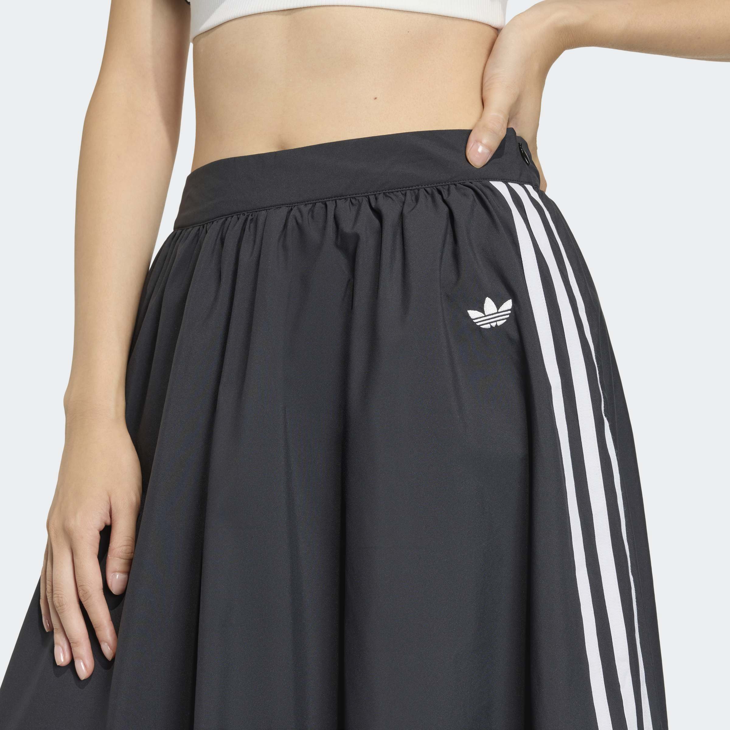 Sweatrock ADIDAS ORIGINALS "OON LONG SKIRT", Damen, Gr. 40, schwarz, Obermaterial: 100% Polyester, Röcke Sweatrock schwarz 40