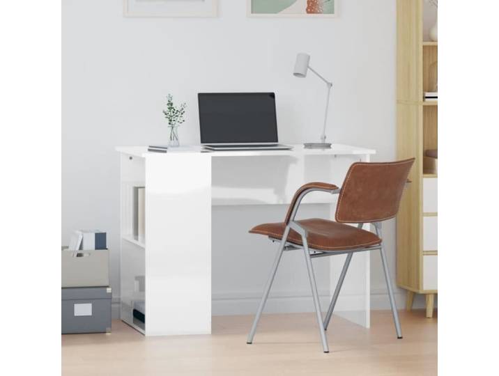 Bureau Blanc brillant 100x55x75 cm Bois d'ingénierie 823026