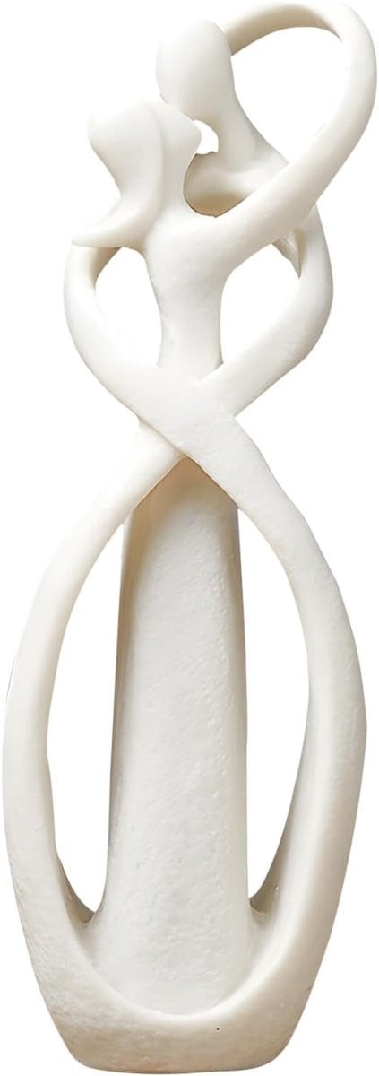 Abstract beeldhouwwerk van kussend koppel in hars - Decoratief standbeeld voor op tafel