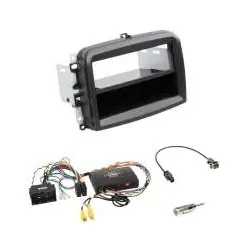 Fiat 500L ab 2014 Einbauset 2-DIN Autoradio Radioblende mit Fach schwarz + In...