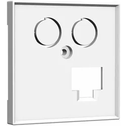 HomeWay Zentralplatte one. TV+LAN 55x55mm reinweiß