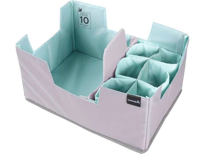 Faltbox KEEEPER nea, faltbarer Einkaufsorganizer für Klappboxen , blau (aquamarine), B:42cm H:22,5cm T:29,5cm, Polyethylenterephthalat (PET), Aufbewahrungsboxen, Faltbox, aus recycelten PET-Flaschen