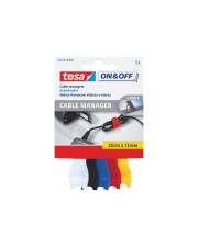Tesa On & Off Kabelbinder Schwarz weiß Blau Gelb Rot 20 cm Packung mit 5 Bundling Cable Manager (55236-00000-01)