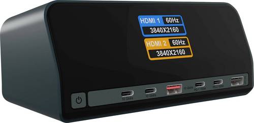 ICY BOX Heart Dock 2300 USB-C Dockingstation IB-DK2300-CH integriertes Display, USB-C Power Delivery