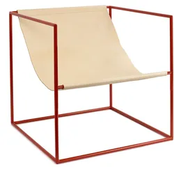 Solo Gartenliege 62 cm, roter Rahmen, Leder