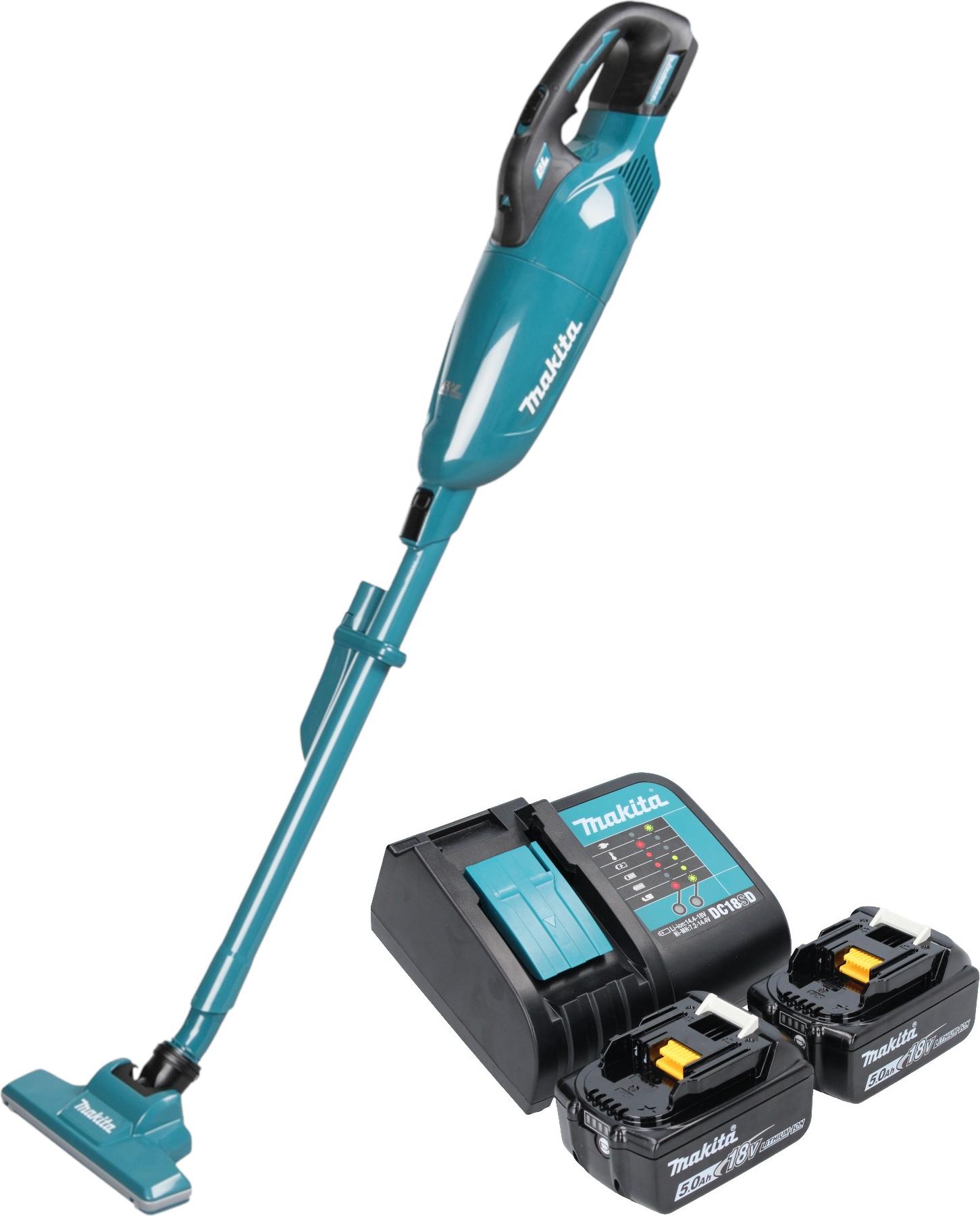 Makita DCL 283 FST Akku Staubsauger 18 V 0,73 l Brushless + 2x Akku 5,0 Ah + Ladegerät