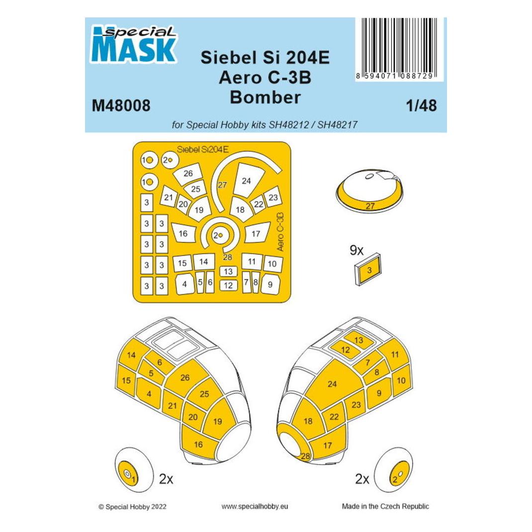 Special Hobby Siebel Si 204E/Aero C-3B Bomber MASK (M48008)