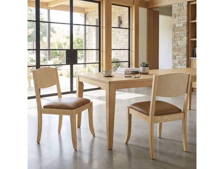 chairus Lot de 2 Chaise de Salle à Manger en Cuir PU Chaise de Cuisine en Bois Chaise à Manger Vintage sans Accoudoirs Marron