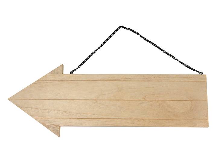 Rayher Holz-Pfeil mit Metallkette 38.5 × 14.8 × 1.1 cm
