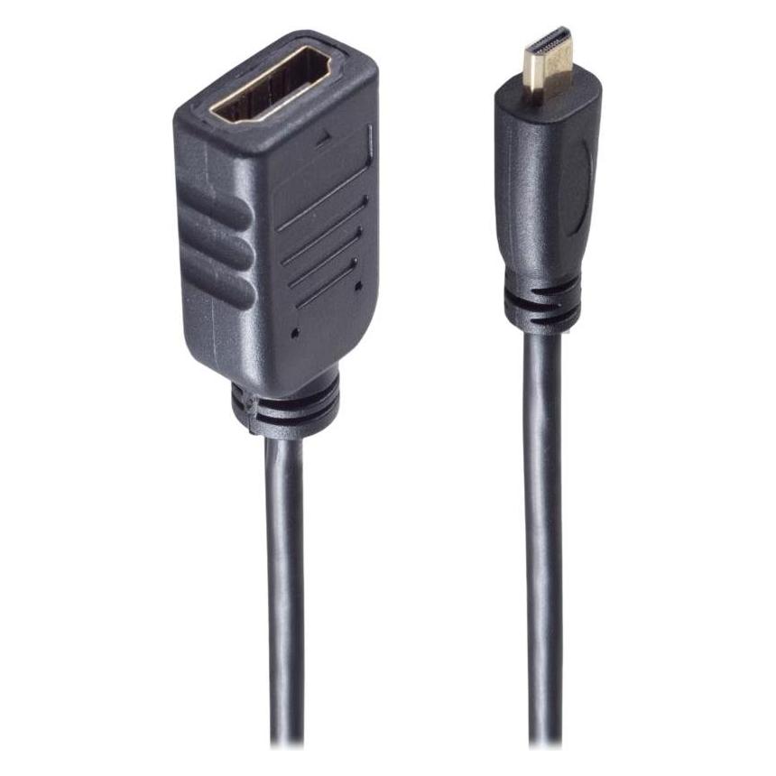 Shiverpeaks -BASIC-S--Adapter, Micro HDMI Stecker auf HDMI-A Buchse, schwarz (0.25 m) (BS10-01003)