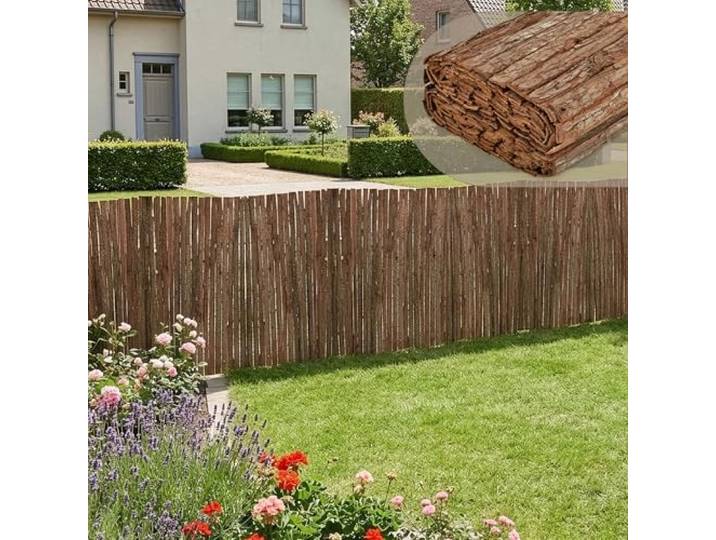 casa.pro Canisse en Écorce Zamora 500 x 100 cm Brise-Vue Naturel résistant\, balcon\, terrasse\, jardin\, résistant aux intempéries\, brise-vue\, extérieur\, matériau naturel