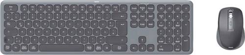 Hama Multi-Device-Tastatur-Maus-Set "WKM-550", kabellos, Funk/BT, SW, QWERTZ DE Kabellos Tastatur, Maus-Set Deutsch, QWERTZ