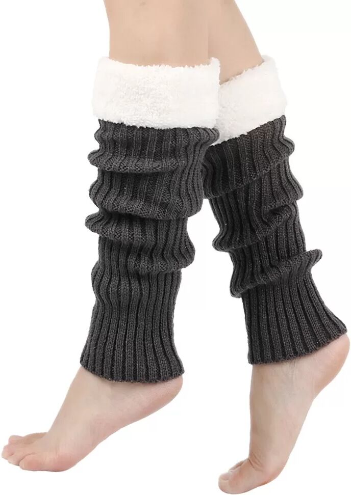 INF Jambières Tricotées, Chaussettes de Bottes Amples Gris foncé