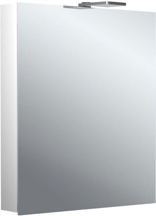 Emco flat 2 Style Aufputz-Lichtspiegelschrank 979706301 600x721mm, LED-Aufsatzleuchte, 1-türig, Aluminium