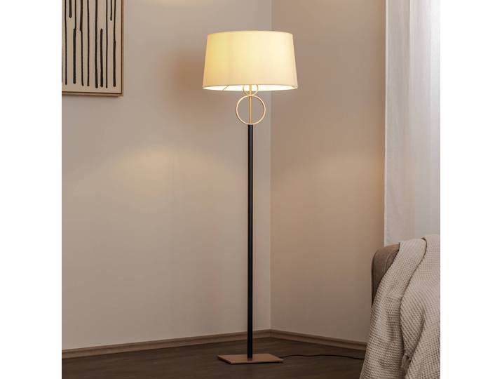 Stehlampe Priam Argon, schwarz, für Wohn- / Esszimmer, Metall, Stehlampe