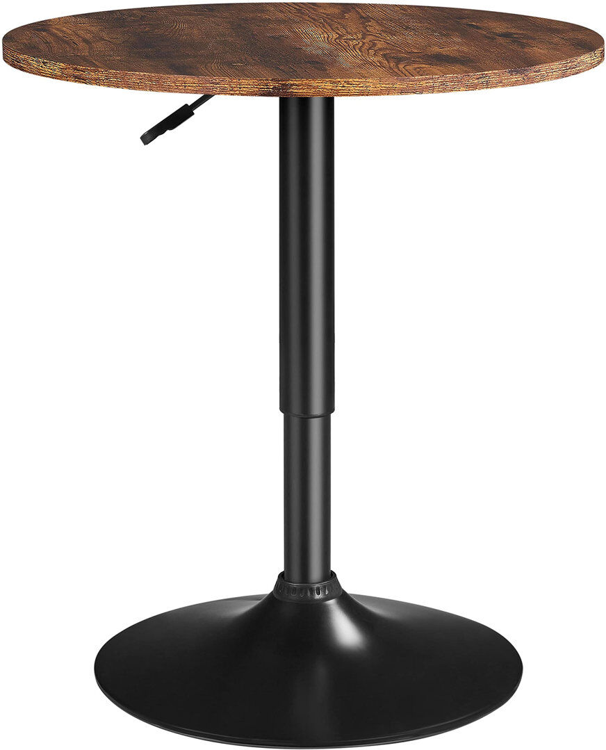 Brayden Studio Balwinder Round Outdoor Bar Table - 60 cm W 60 cm D Rustic Brown/Black