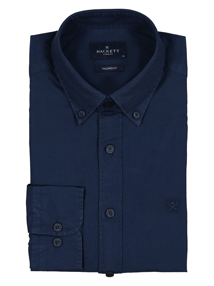 Hackett London Hemd - Tailored fit - in Dunkelblau - M