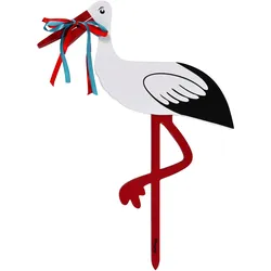 Magni, Babyerinnerungen, Birth Stork - Red and Blue - Large, 80 cm