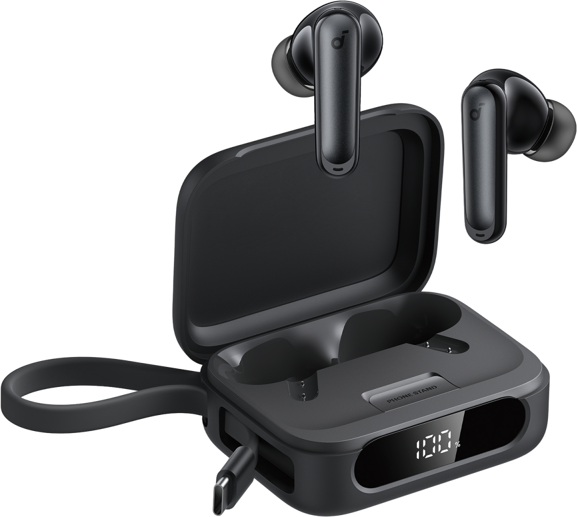 soundcore P41i   Noise Cancelling Earbuds with Portable Phone Charger (Built-in USB-C Cable) White (Built-In Lightning Adapter)