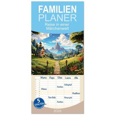 Familienplaner 2026 - Reise in einer Märchenwelt mit 5 Spalten (Wandkalender, 21 x 45 cm) CALVENDO