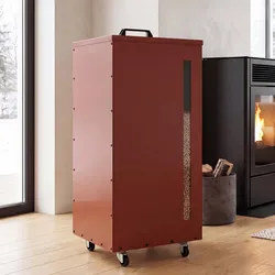 Pelletbehälter MCW-Q30, Pelletbox, Aufbewahrungsbox für z.B. Tierfutter, Sichtfenster Rollen 86x36x36cm ~ kupferfarben