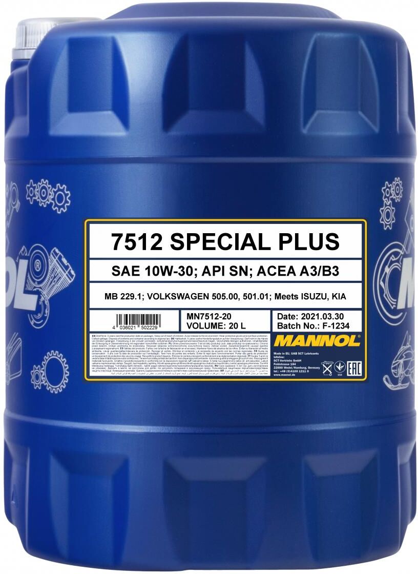 Sct - Mannol Motoröl Mannol 7512 Special Plus 10w-30 [20l] Mn7512-20 20l