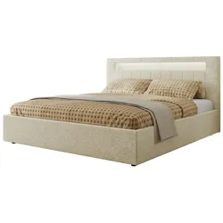 Polsterbett mit Bettkasten  ¦ creme ¦ Maße (cm): B: 148 H: 103