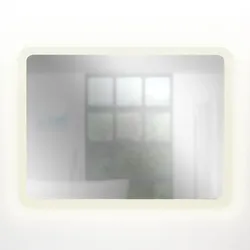 AcquaVapore Badspiegel, Badezimmer Spiegel, Leuchtspiegel mit Spiegelheizung 80x60cm LSP02 MIT Spiegelheizung