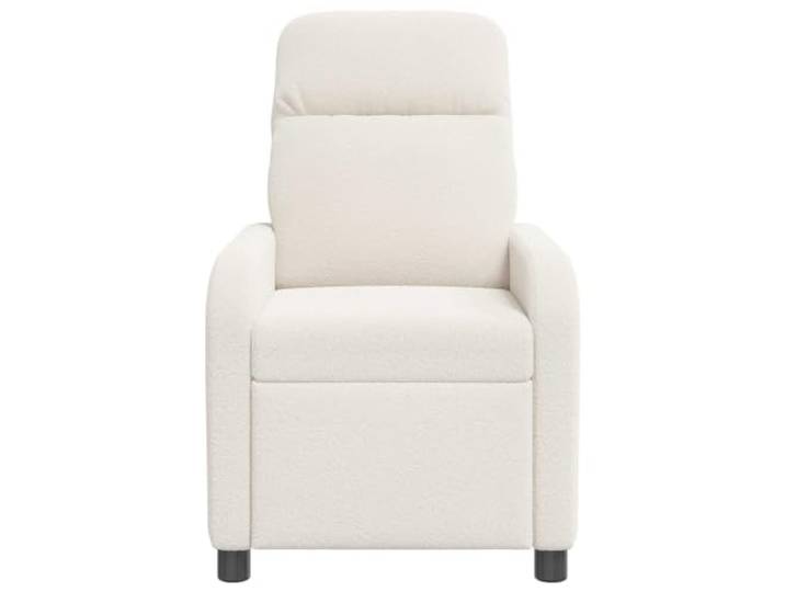 Sessel Recliner Creme Bouclé mit verstellbarer Rückenlehne 115-160 Grad Verstellbarer Neigungswinkel, Bouclé-Gewebe, Schaum- und Faserfüllung, modernes Design, leicht zu pflegen