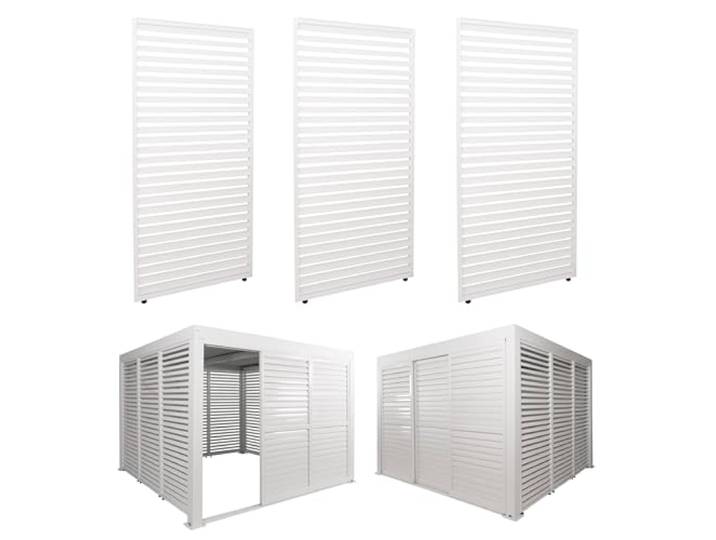 Mendler 3er-Set Aluminium Paneele für Pergola HWC-L46 204x271cm - weiß