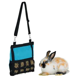 Relaxdays Heutasche für Kleintiere Blau,Schwarz