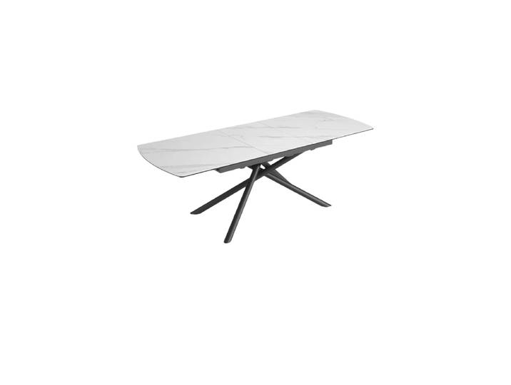 Ausziehbarer Designer Esstisch „Mikado“, 180-230 x 90 cm Keramik Marmoroptik Weiss Invicta Interiors