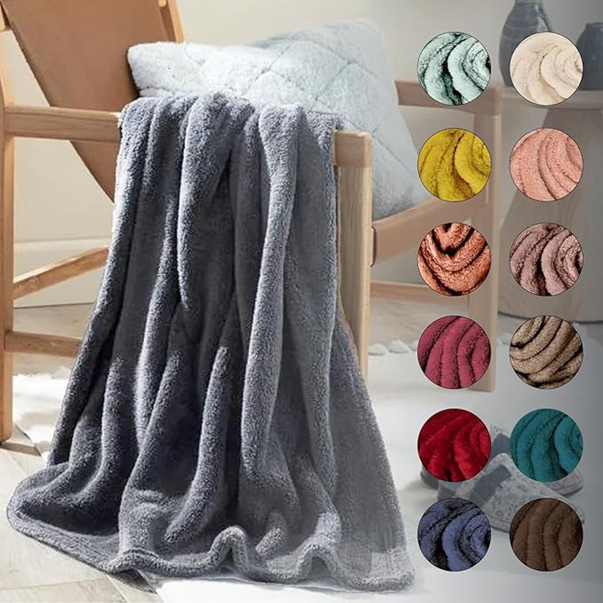 English Home Welsoft Deken - Antraciet - 120 x 170 cm