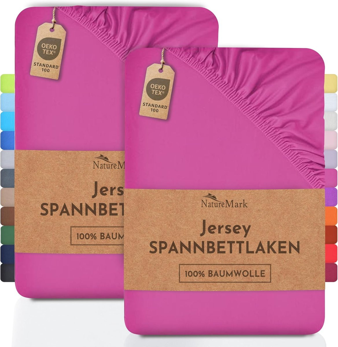2-pack Jersey Hoeslakens van 100% Katoen met Elastiek