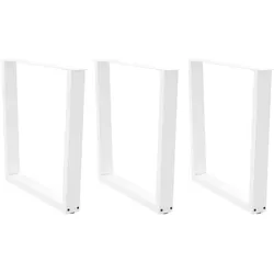 Helloshop26 - Set aus 3 verstellbaren und ästhetisch ansprechenden V-förmigen Esstischbeinen 80 x 72-73,3 cm aus weißem Stahl 02_0056951