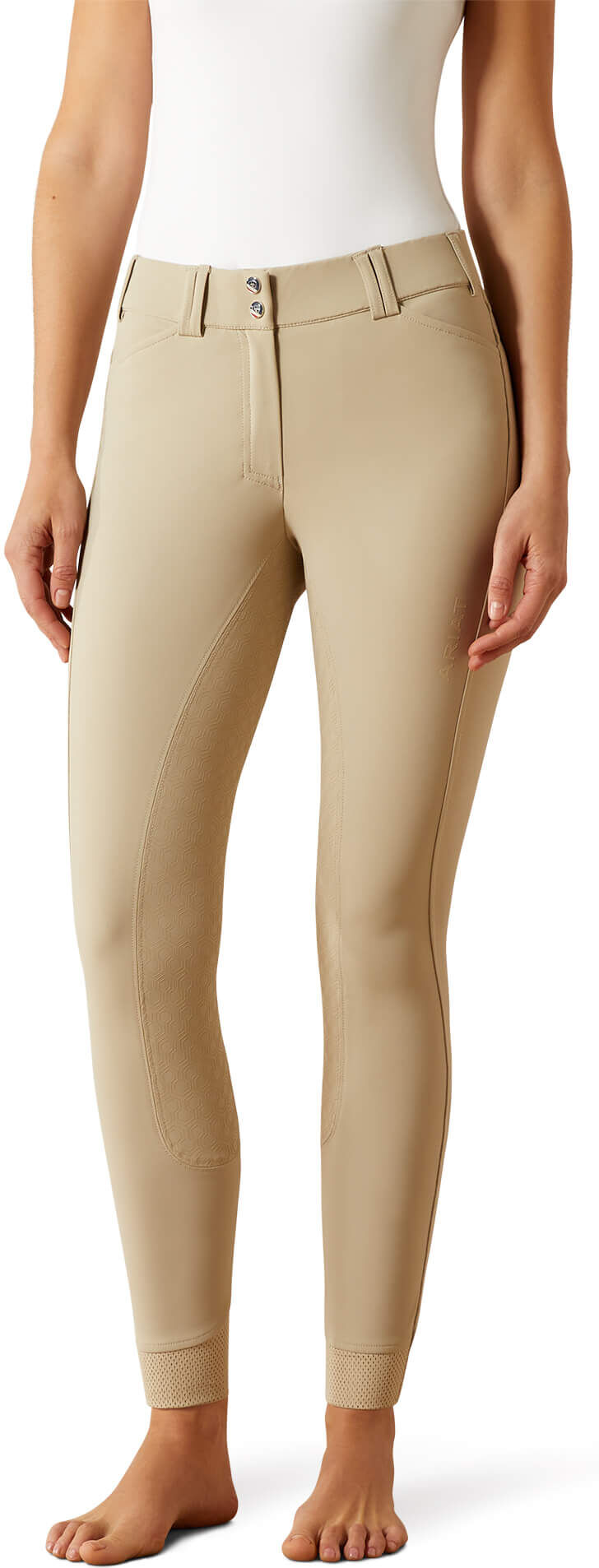 Women's Tri Factor Grip Full Seat Breech in Tan, Size: 34 Regular by Ariat