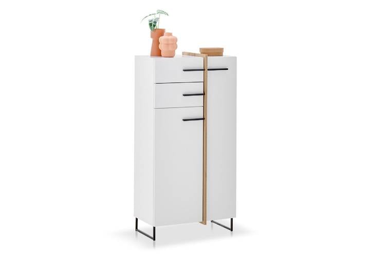 PIDERO Kommode, Material Dekorspanplatte, weiss / eichefarbig
