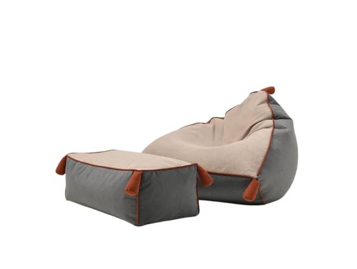 Xumh2024-3 Sitzsack Lazy Bean Bag Chair Einzelliege for Balkon, Tatami-Bodensofa for kleine Wohnungen(Grigio)