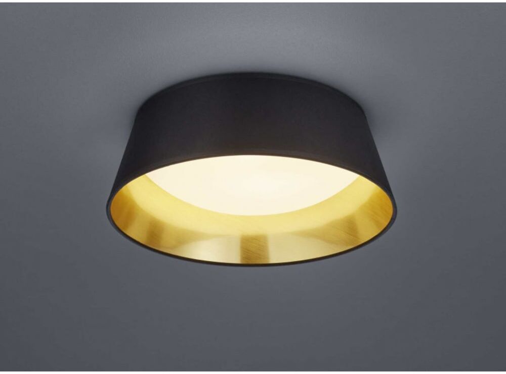 Trio Lighting Plafonnier design en tissu noir Noir 34x12x34cm